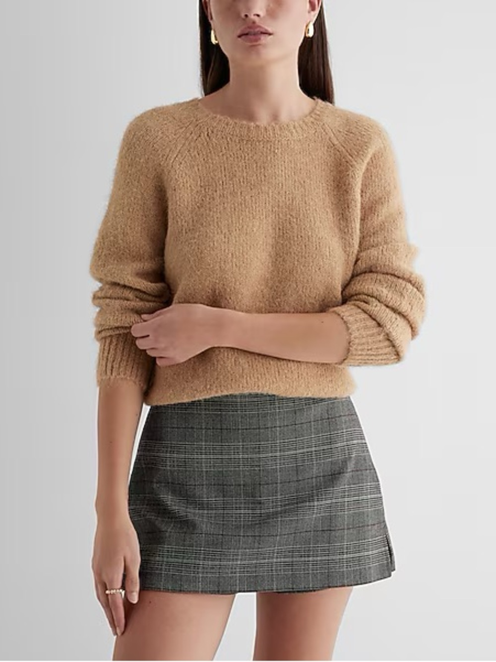 NWT Express Fuzzy Knit Crew Neck Sweater